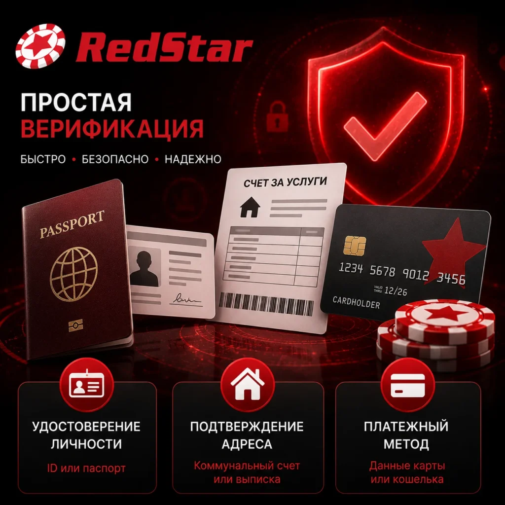 RedStar Poker KYC verification documents and payment method.